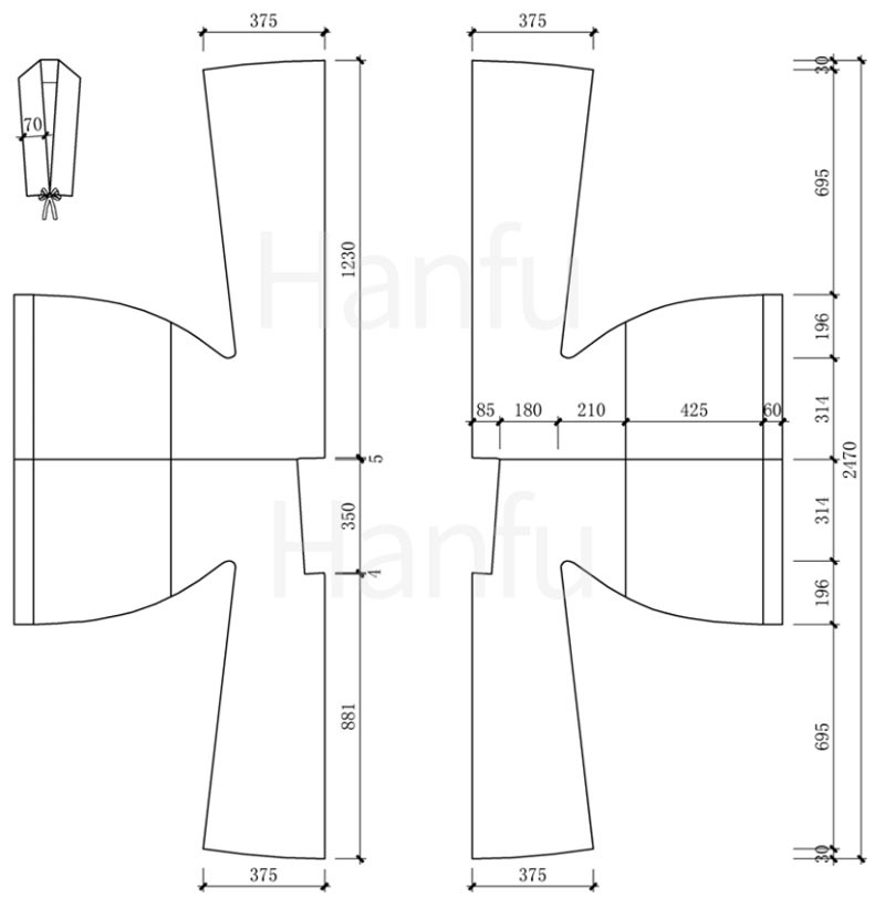 Hanfu Making (4) - Các mẫu cắt &amp; may Beizi