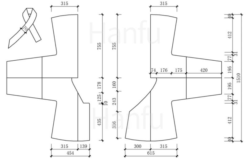 Hanfu Making (8) - Mẫu cắt &amp; may Shuhe