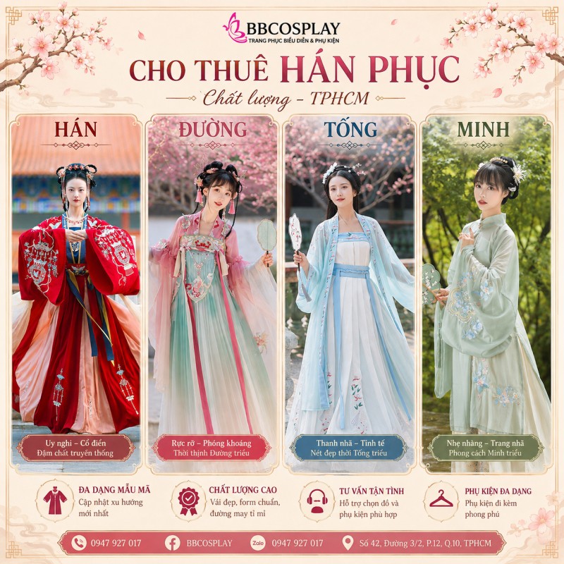 Phân Biệt Hán Phục Qua Các Triều Đại: Hán, Đường, Tống, Minh