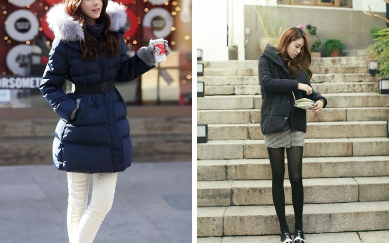 Áo phao với quần legging