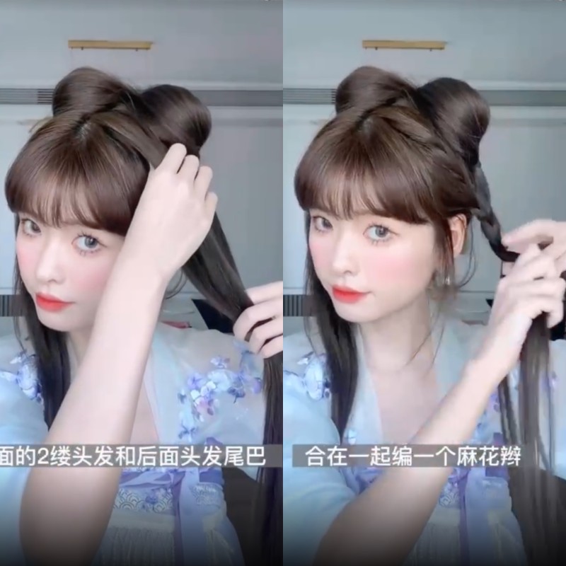 Hanfu Hair: Làm tóc cổ trang Hằng Nga đơn giản dễ thực hiện