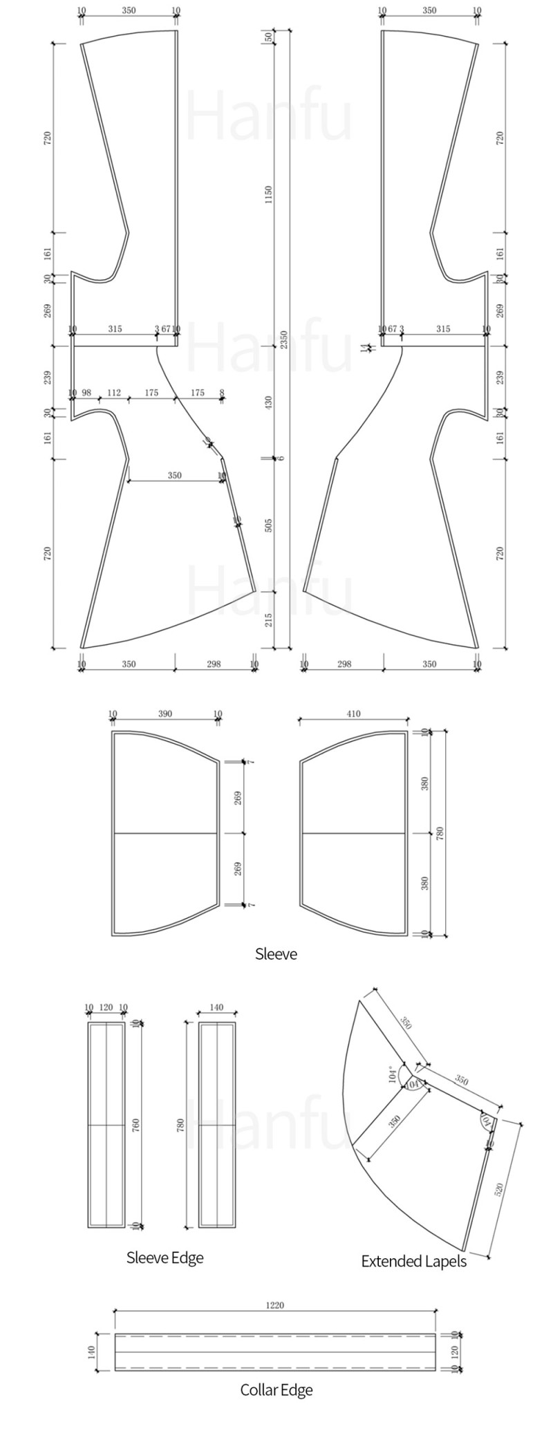 Hanfu Making (6) - Các mẫu cắt &amp; may Quju