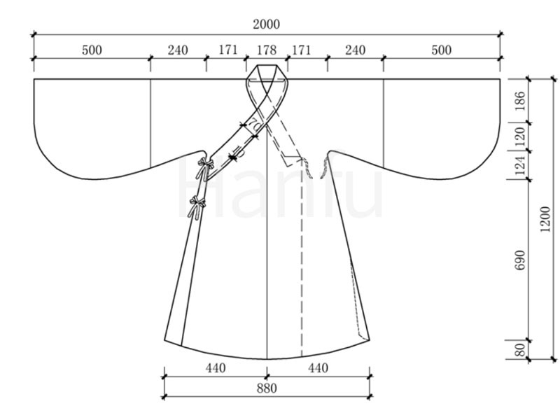 Hanfu Making (2) - Mẫu cắt &amp; may Aoqun