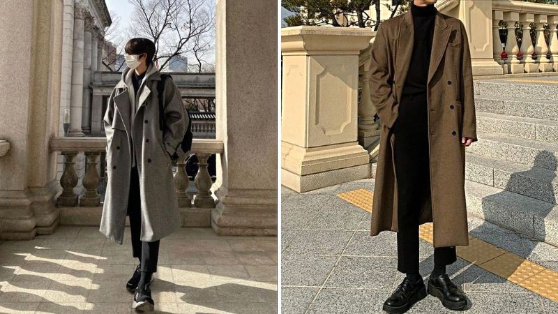 Áo khoác dáng dài với phong cách layer lịch lãm