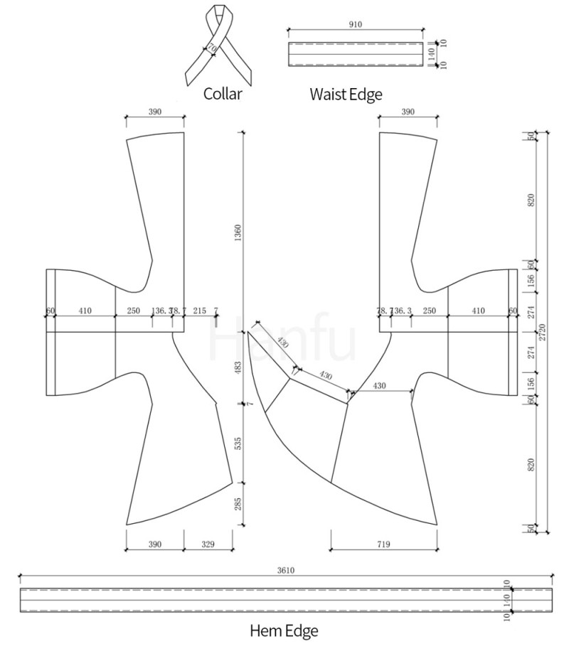 Hanfu Making (6) - Các mẫu cắt &amp; may Quju