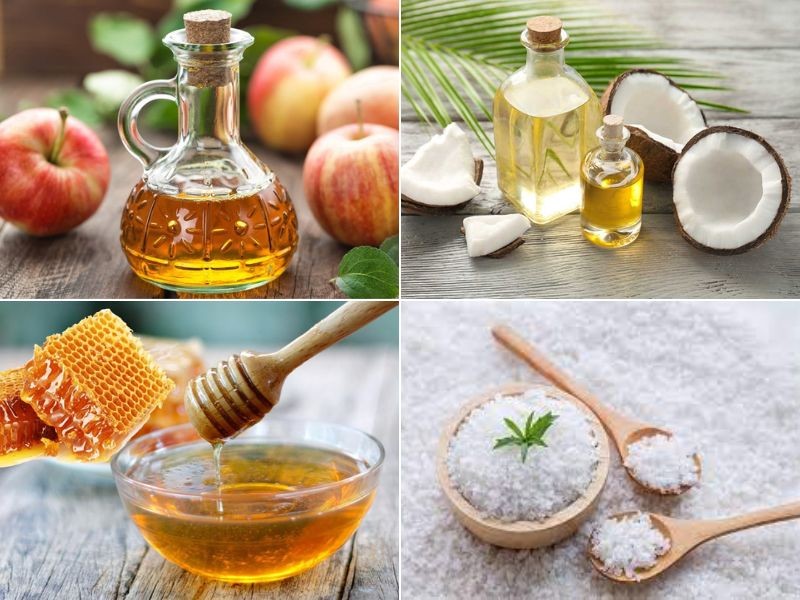 Tác dụng tẩy da chết tuyệt vời của 4 nguyên liệu giấm táo, dầu dừa, mật ong và muối