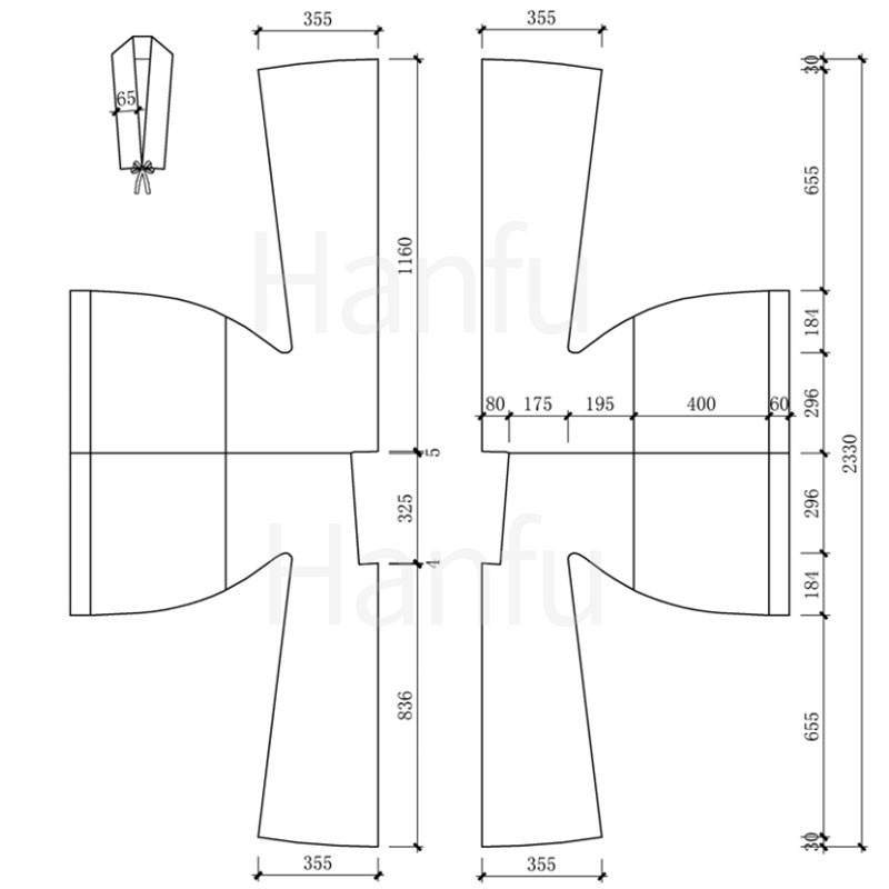 Hanfu Making (4) - Các mẫu cắt &amp; may Beizi