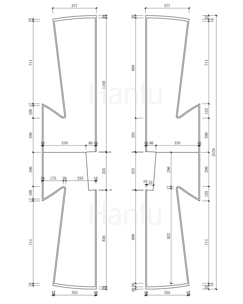 Hanfu Making (4) - Các mẫu cắt &amp; may Beizi