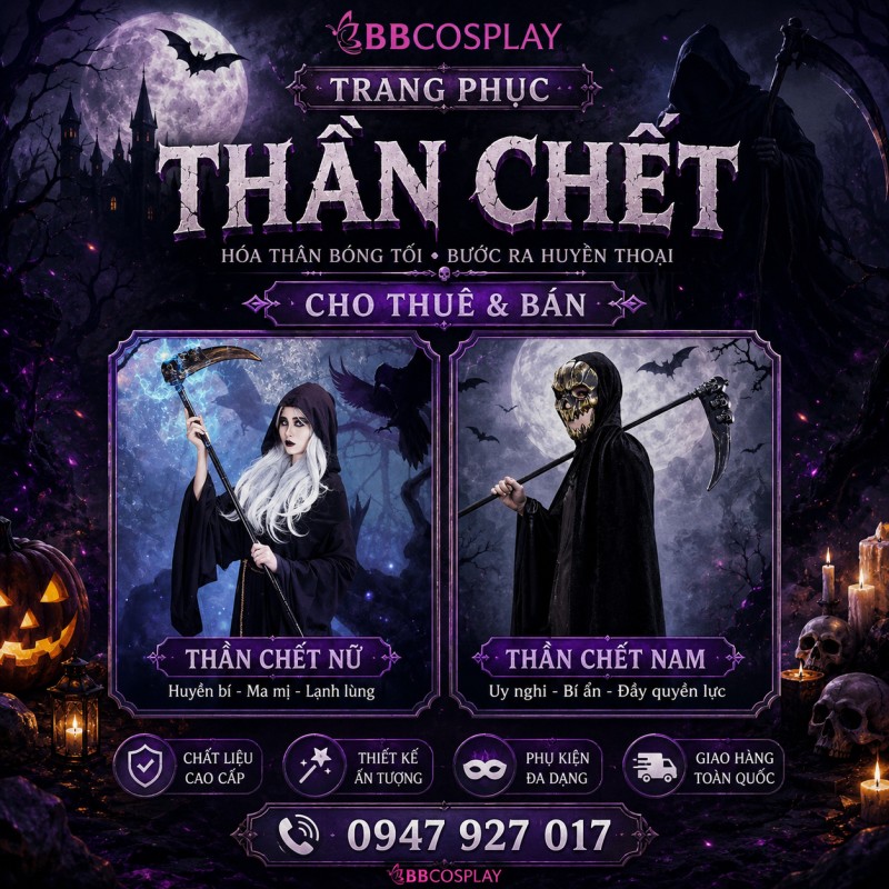Đồ Thần Chết có mặt tại BBCOSPLAY cho bạn tự do quẩy bung nóc