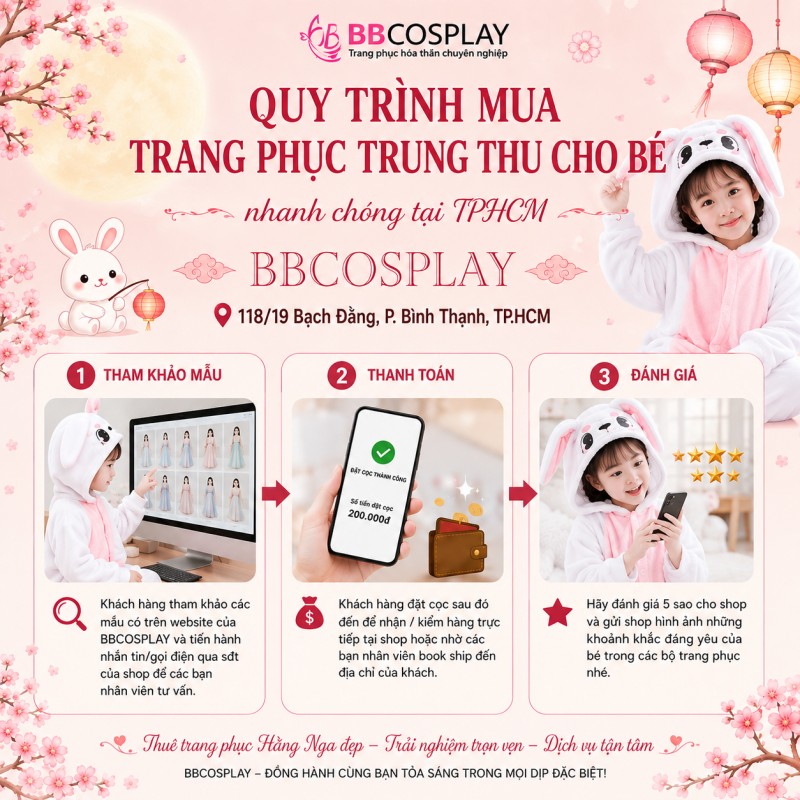 Trang Phục Thỏ Ngọc Dễ Thương Cho Bé Đón Trung Thu Trọn Vẹn Nhất Tại TP.HCM