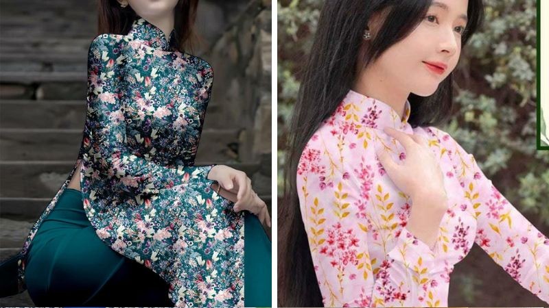 Áo dài hoa nhí yêu kiều