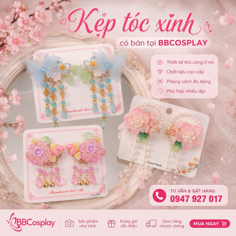 Kẹp tóc xinh xắn có bán tại BBCOSPLAY