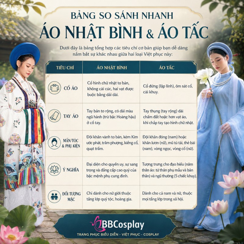 Phân Biệt Áo Nhật Bình Và Áo Tấc: Tránh Nhầm Lẫn Khi Thuê Cổ Phục