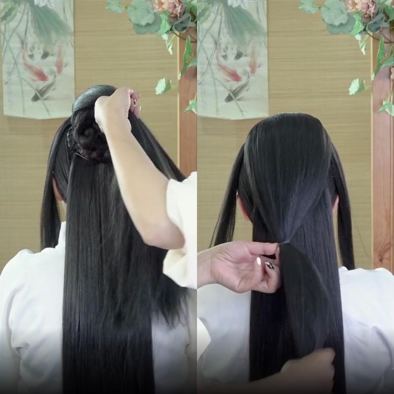 Hanfu Hair: Làm tóc cổ trang chị Hằng Cho dịp Trung Thu