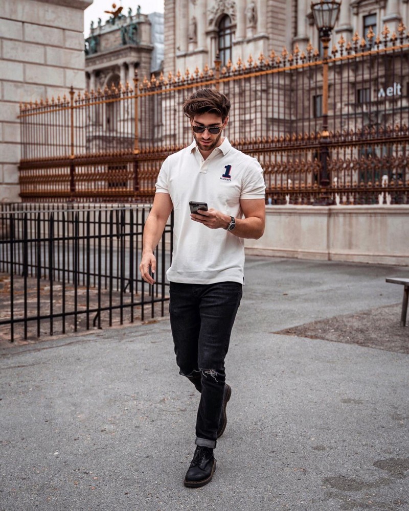 Áo polo mix đồ khi đi Đà Lạt