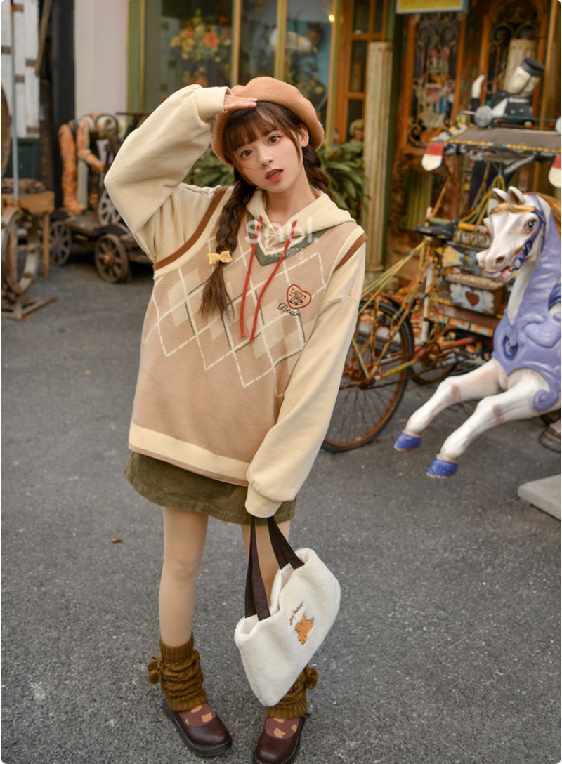 Áo gile kết hợp áo hoodie