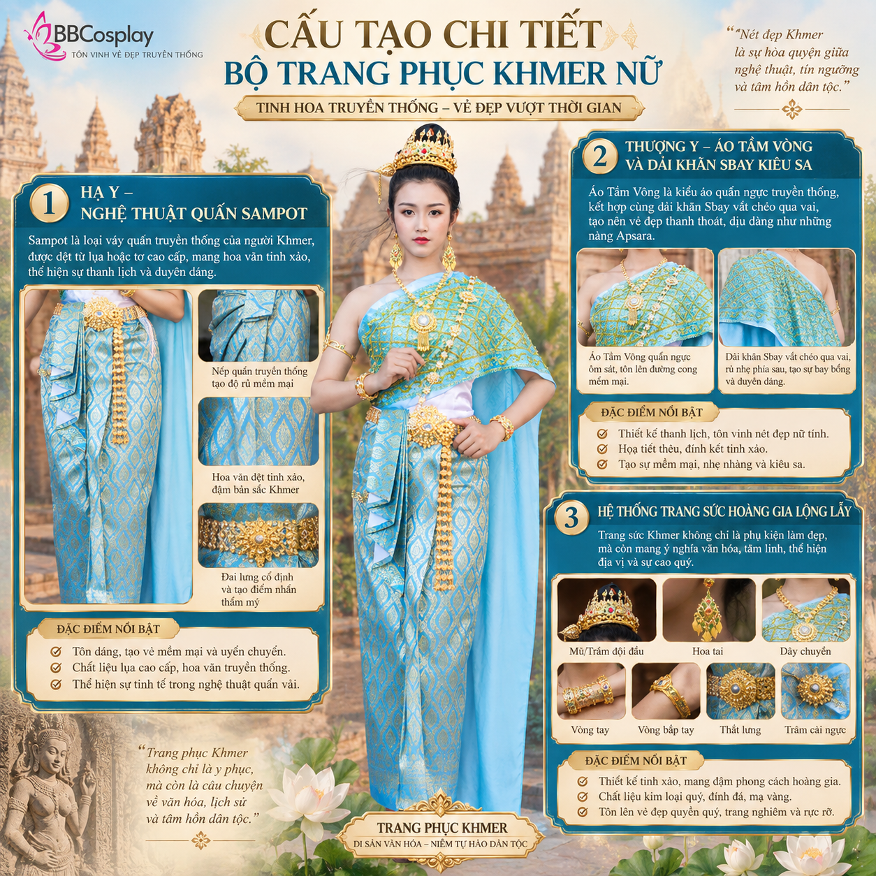 3 thành phần tạo nên bộ trang phục truyền thống nữ