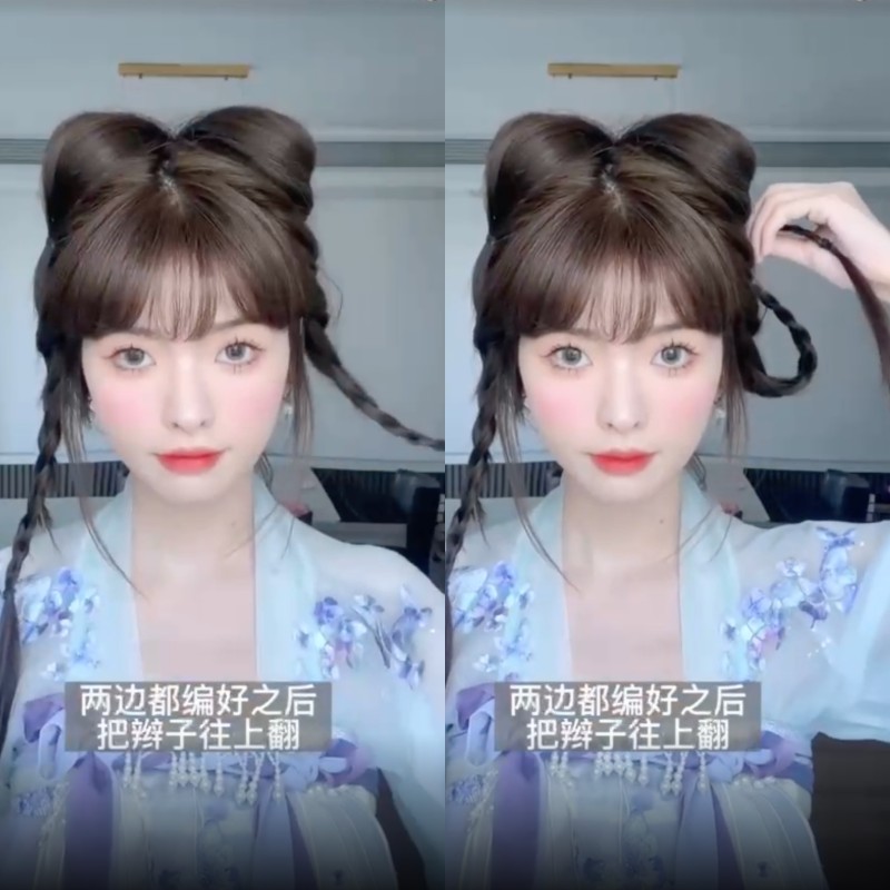Hanfu Hair: Làm tóc cổ trang Hằng Nga đơn giản dễ thực hiện