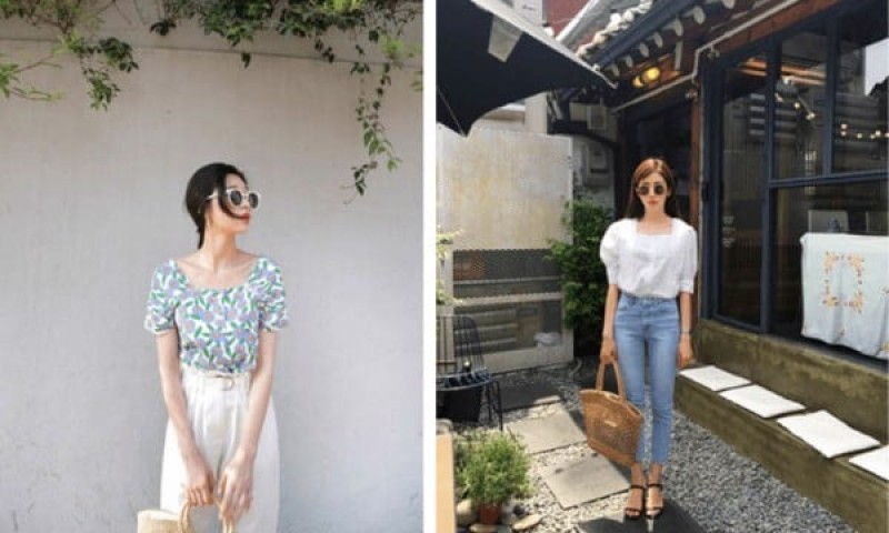 Áo Blouse cổ vuông 