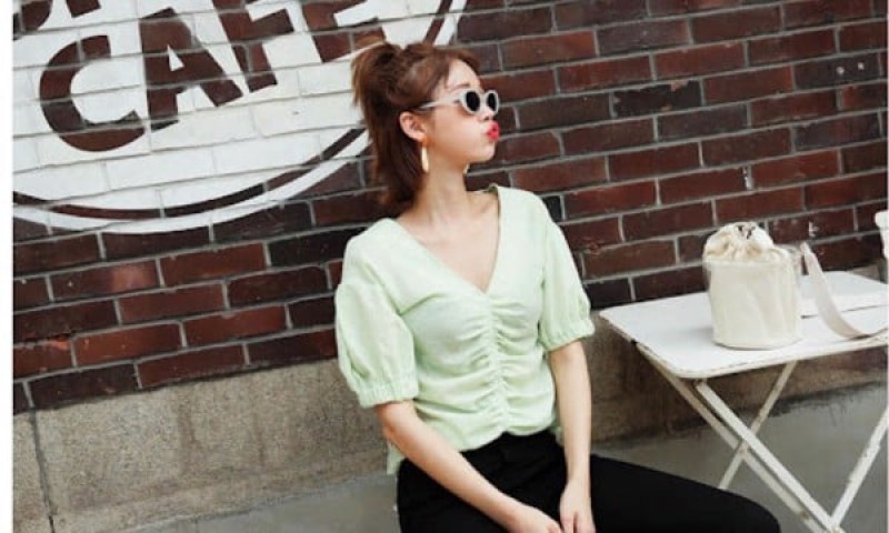 Áo Blouse dây rút