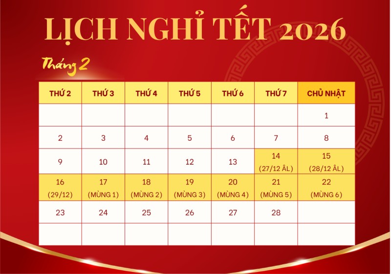 BBCOSPLAY Lịch Nghỉ Tết Nguyên Đán 2026 Mấy Ngày? Khi Nào Nghỉ Tết Nguyên Đán?