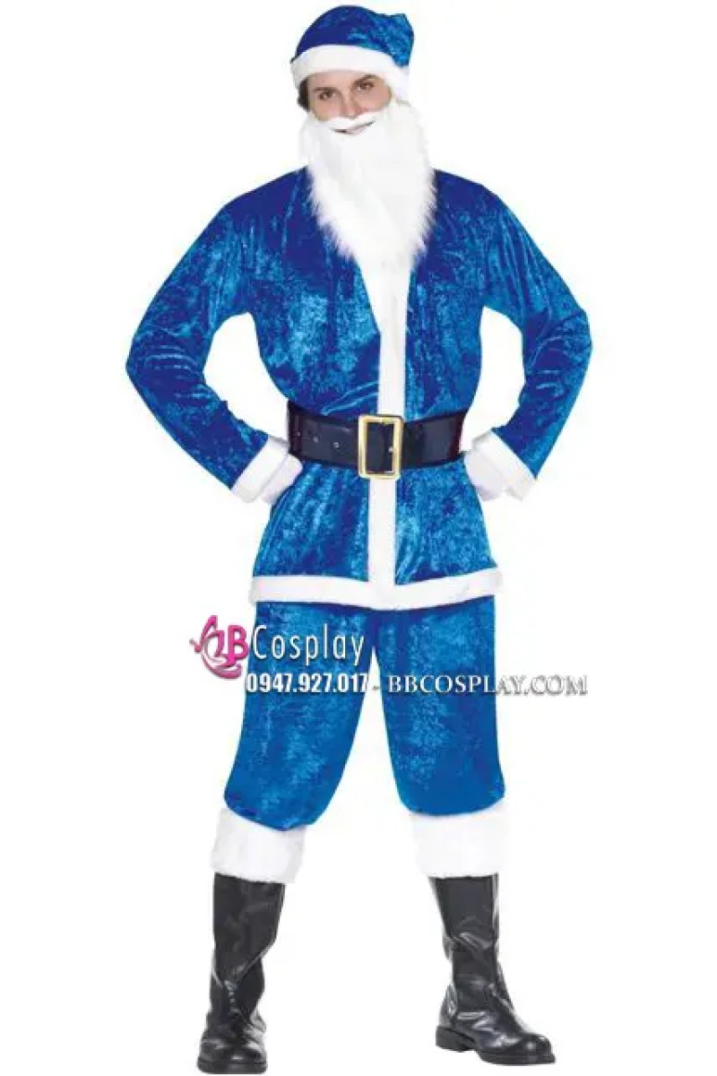 trang phục ông già noel xanh dương trông cũng khá đẹp 