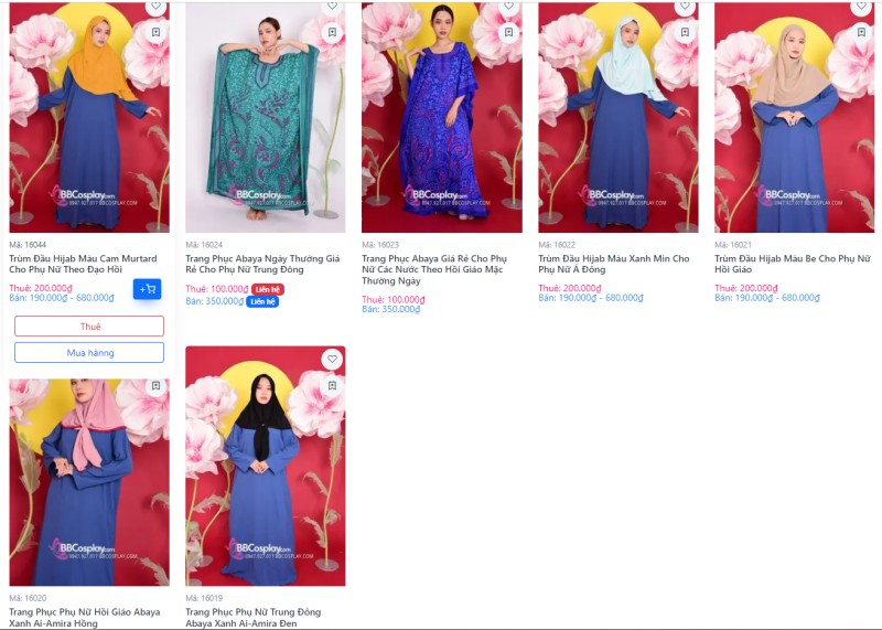 tổng hợp các mẫu abaya hot nhất tại bbcosplay