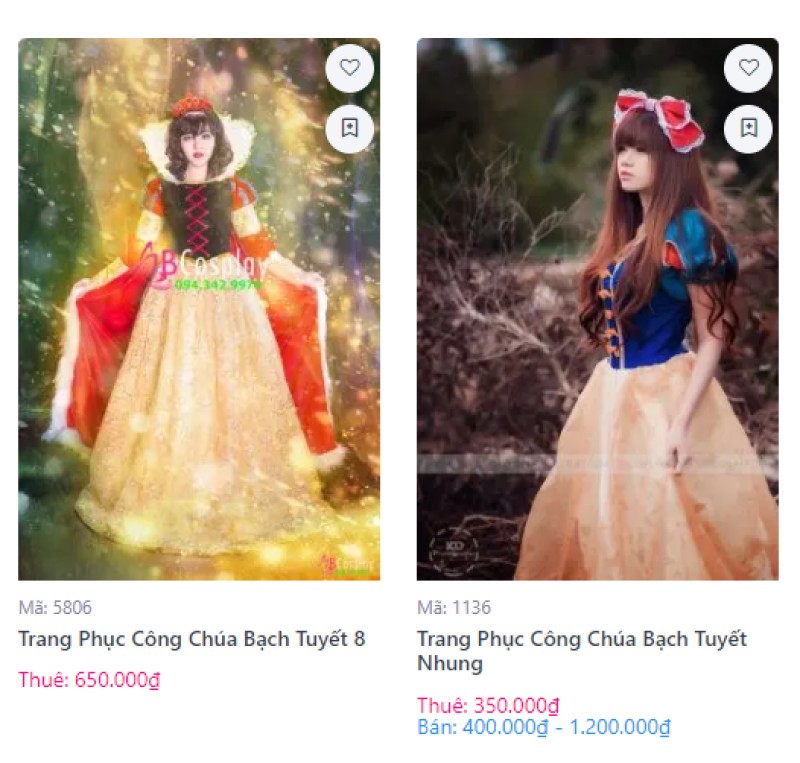 trang phục bạch tuyết giá rẻ