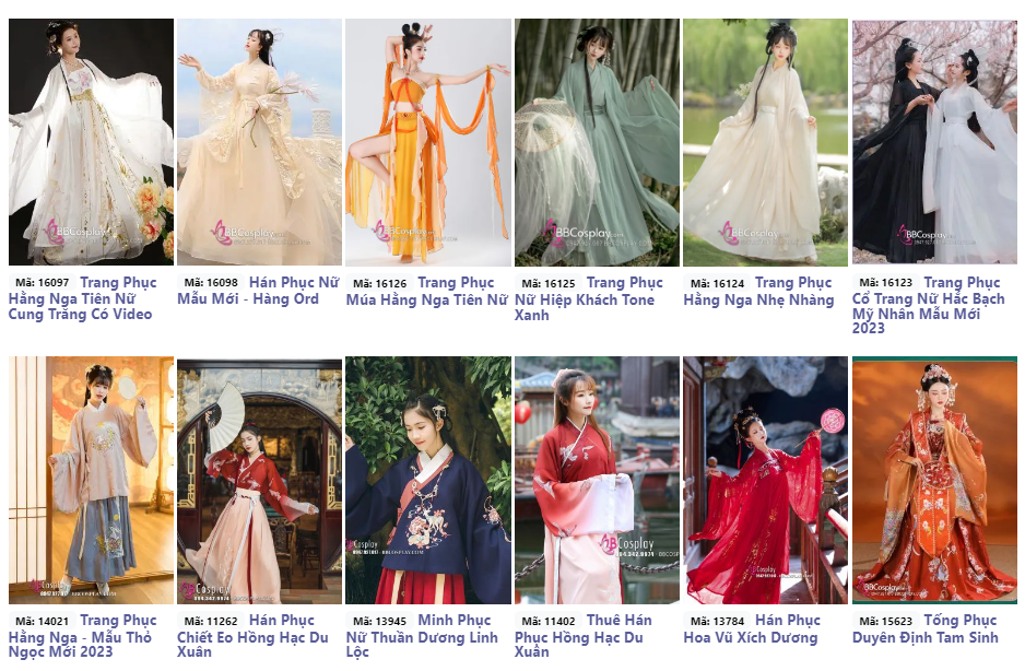 Một số mẫu hán phục quần áo cổ trang hot trend 2023