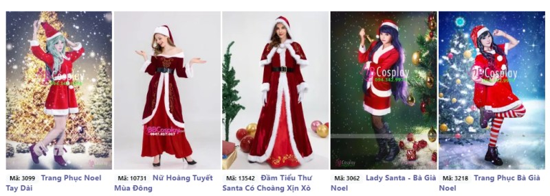 Các mẫu trang phục bà già Noel 2023