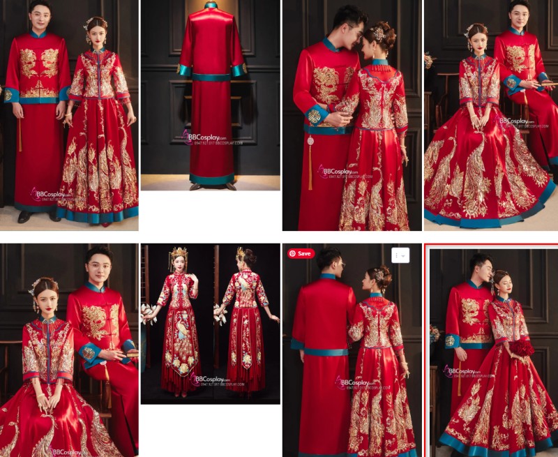 mẫu cưới cổ trang Trung Quốc đỏ có sẵn tại shop BBcosplay