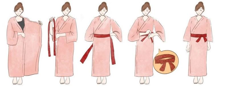 Các bước mặc Yukata
