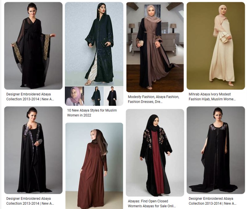 Một số mẫu Abayas từ google