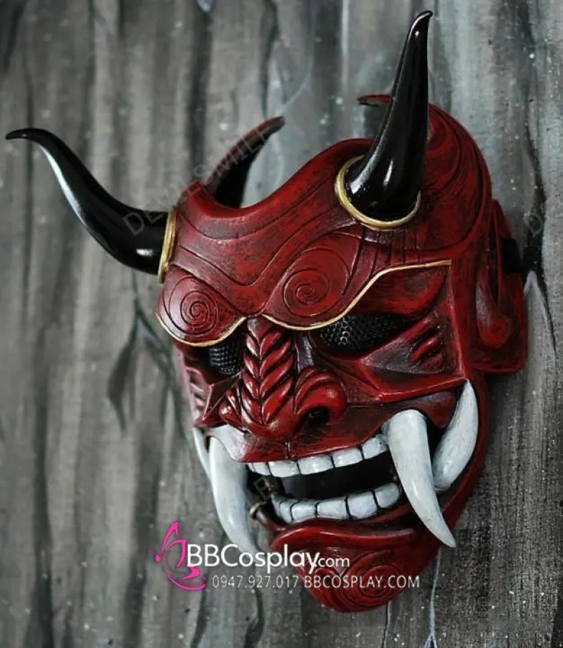 mẫu mặt nạ samurai đỏ