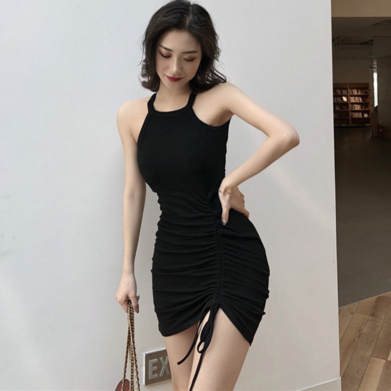 Đầm body dây rút