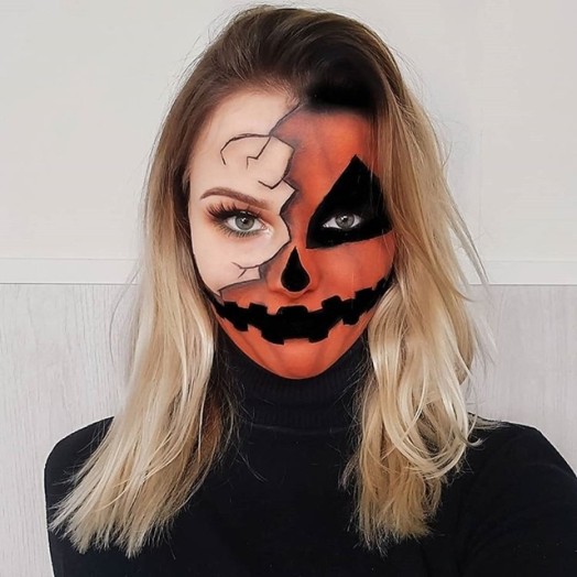 Những Ý Tưởng Trang Điểm Halloween Nửa Mặt Có Phần Đáng Sợ Tuyệt Đẹp