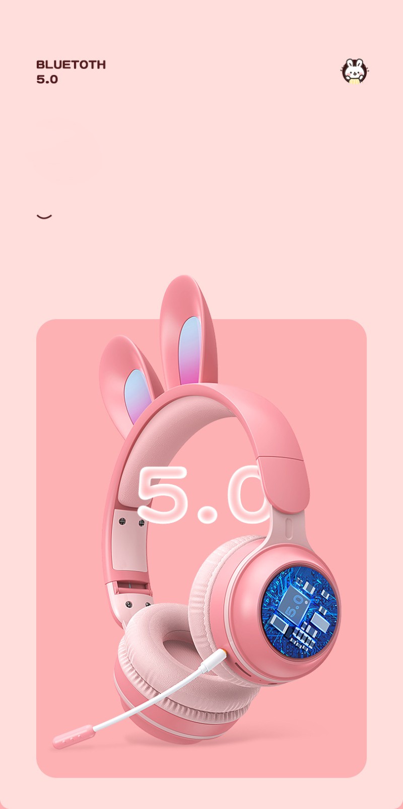 Tai nghe chụp tai bluetooth Cute Rabbit