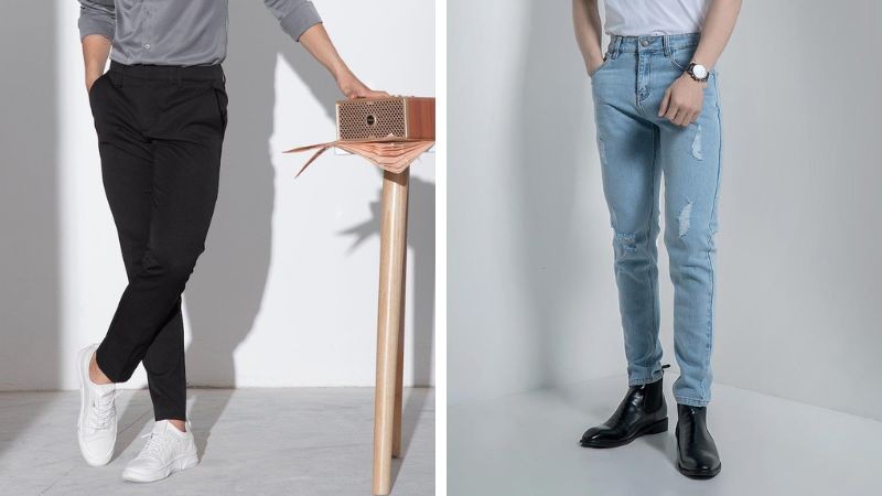 Quần tây hoặc jeans