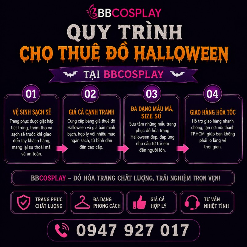 Quy trình cho thuê trang phục Halloween tại BBCOSPLAY