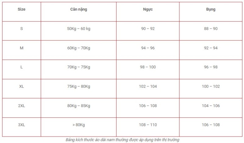 KÍCH THƯỚC SIZE ÁO DÀI VIỆT NAM VÀ CÁCH CHỌN SIZE PHÙ HỢP