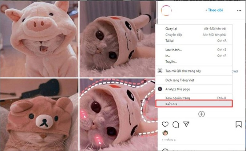 Tải ảnh từ Instagram về máy tính bằng cách sử dụng nguồn trang F12