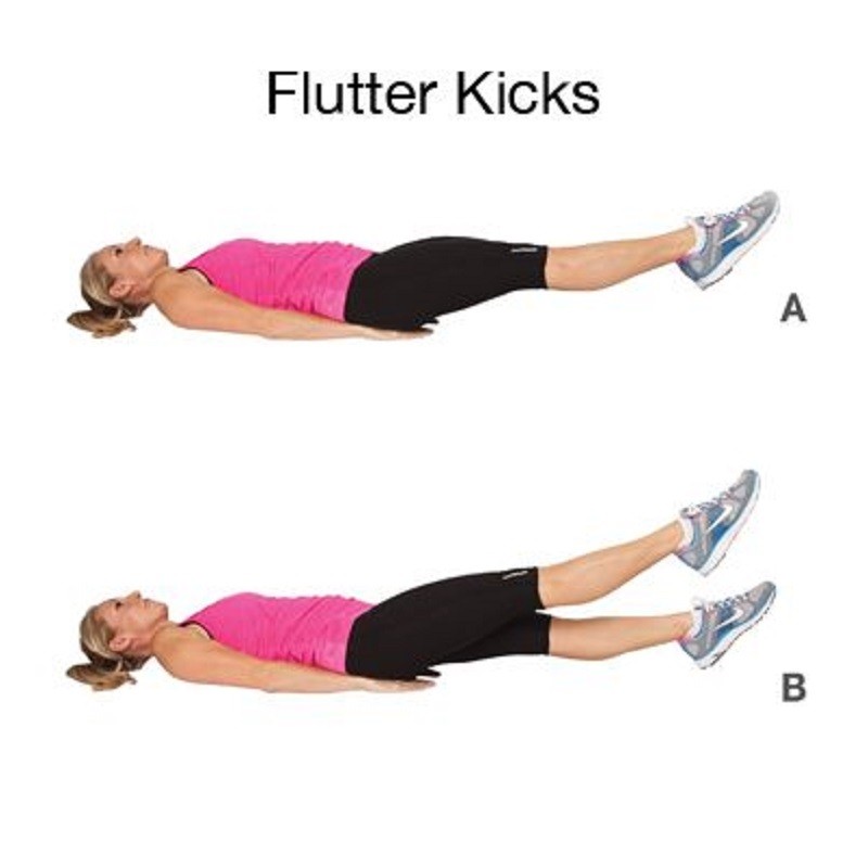 Động tác Flutter Kicks rất phù hợp với những ai đang ăn kiêng theo chế độ Dukan