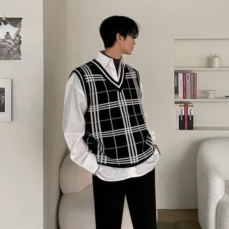Phối đồ layer cùng với áo gile nam theo phong cách cá tính