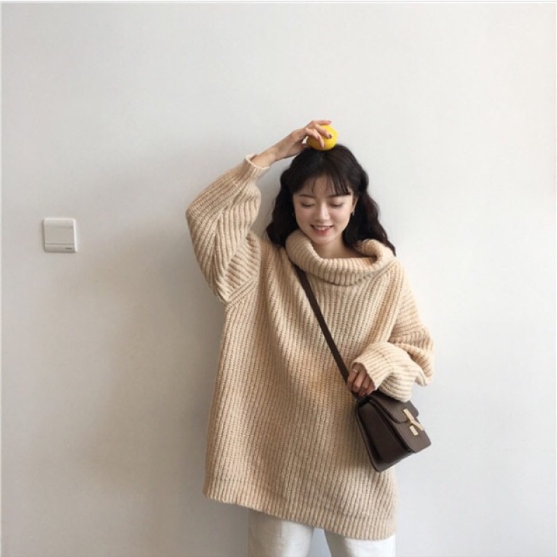 Áo len cổ lọ form rộng