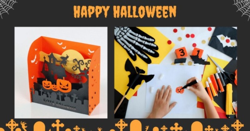 Làm đồ trang trí Halloween bằng giấy A4 (Nguồn: Internet)