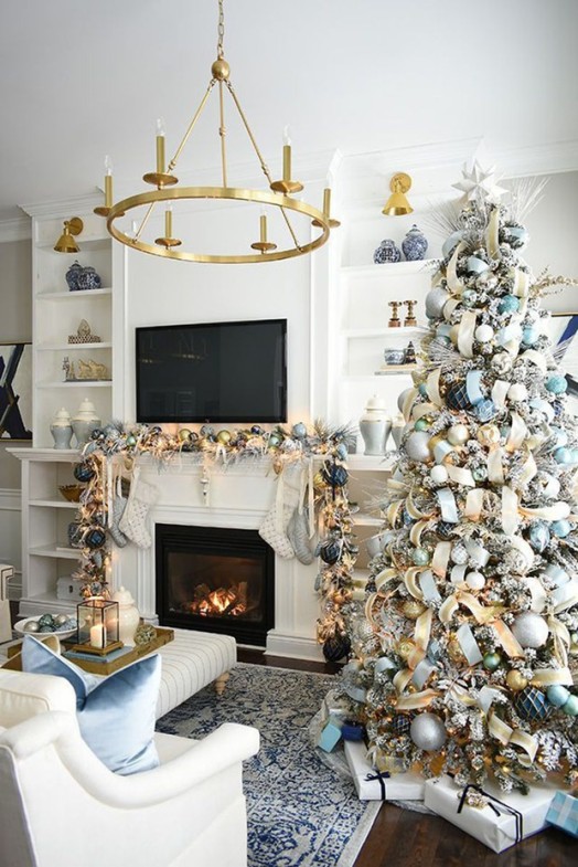 Trang Trí Nhà Đón Noel Thật Xinh Với Gam Màu Xanh Lam
