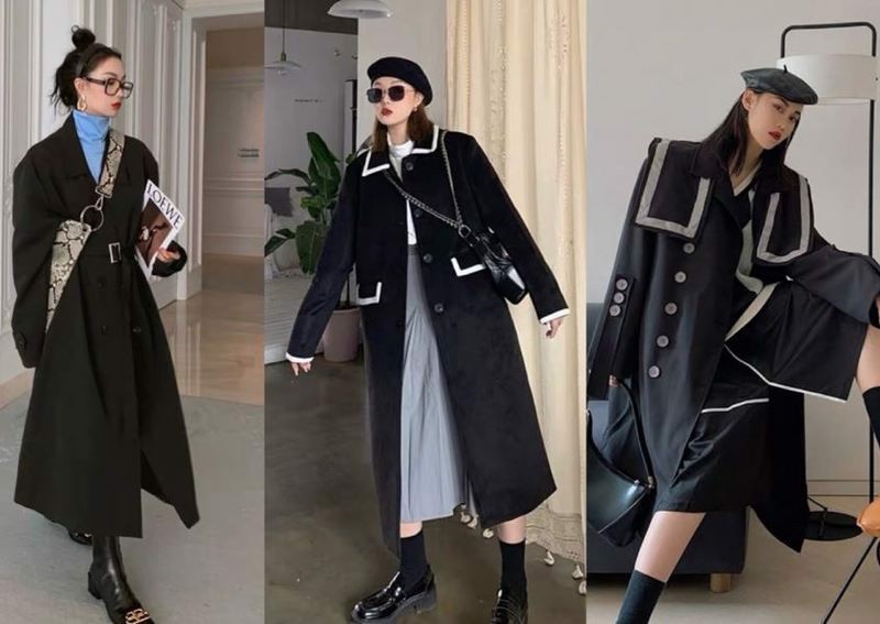 Áo Trench Coat màu đen