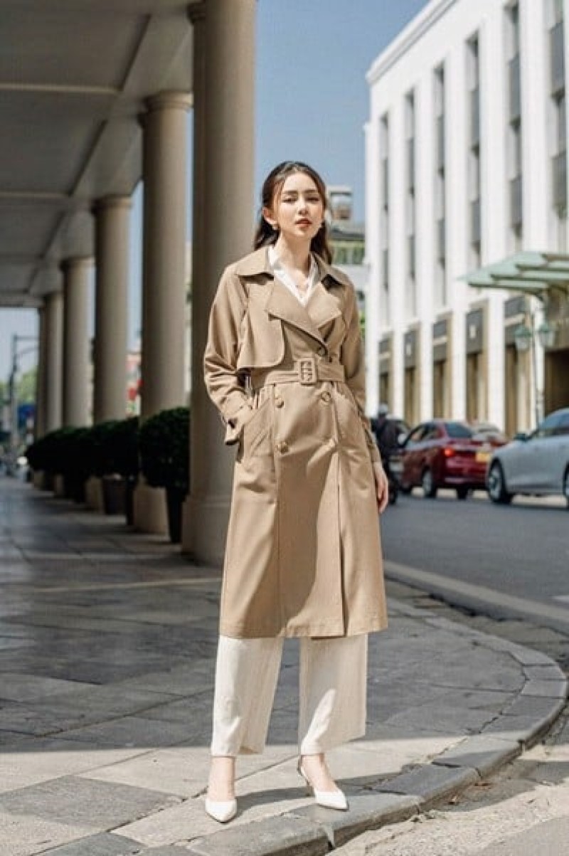 Áo trench coat dáng lửng