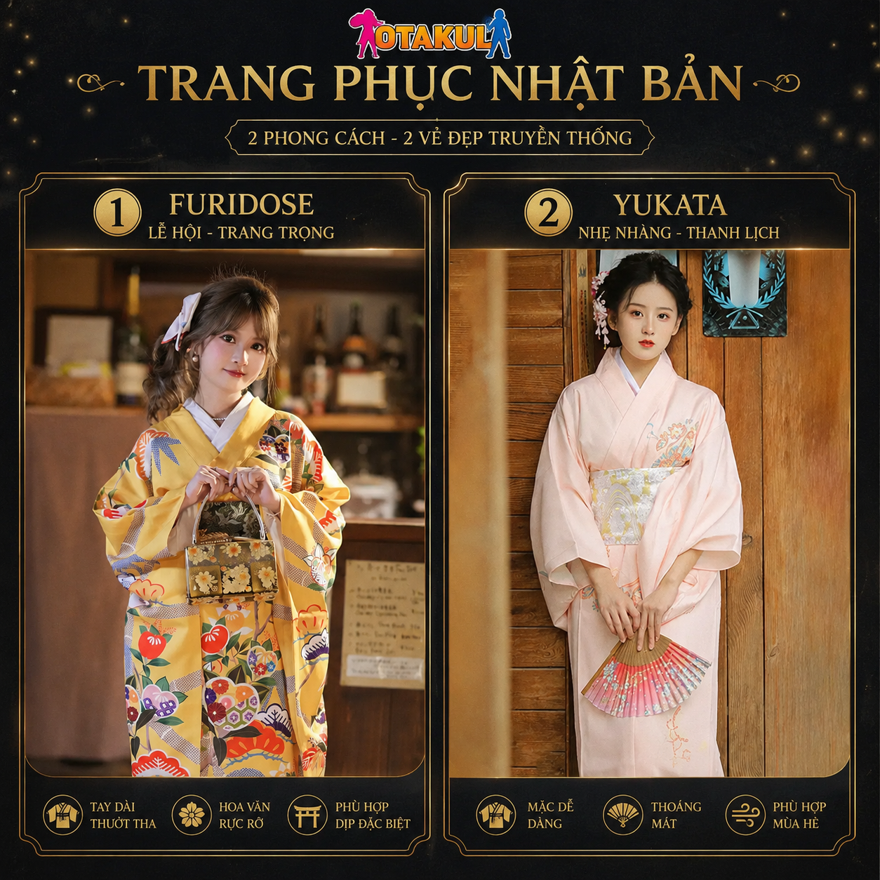 Khám Phá Bộ Sưu Tập Kimono & Yukata Nhật Bản Nam Nữ Người Lớn