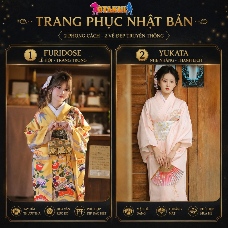 Phân biệt Kimono và Yukata cho thuê TPHCM tại BBCOSPLAY